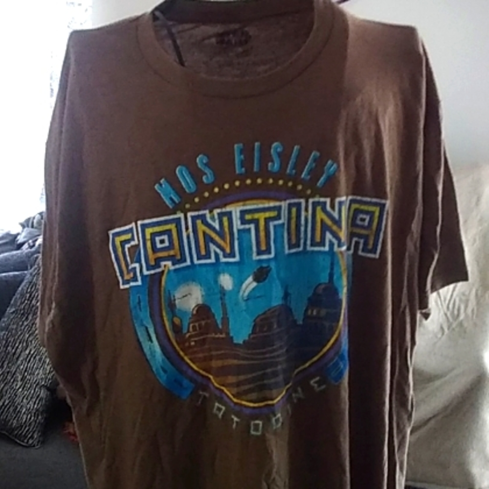 Men's XL Star Wars MOS EISLEY Tatooine Cantina Brown T Shirt Extra Large